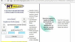 Calcolo gradi motore e spostamento pistone by NT-Project