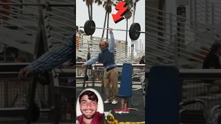 Old Man Set the Gym on Fire  Lifting So Much Weight with One Hand  | Pt- 86 #anatoly #shorts