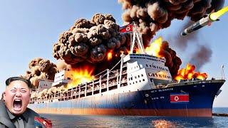 2 hours ago! North Korea's largest nuclear ship destroyed in Black Sea by Ukrainian missile attack