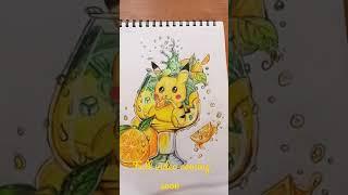 pikachu drawing with colour pencils || by vaibhavi soni arts ||#shorts #art #pikachu