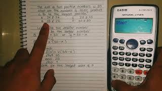 MAXIMA MINIMA CALCULATOR TECHNIQUE DIFFERENTIAL CALCULUS BOARD EXAM APPROACH