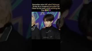 When MC asked Tae to kiss Jin  #taekook #bts #vkook #kimsuzy #bl #ytshorts #shorts #lovewins #fyp