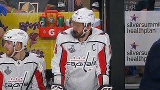 Alex Ovechkin takes puck to face, barely flinches