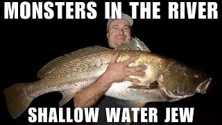 Catching Gold Coast River Monsters!! Big Jewfish on Lures