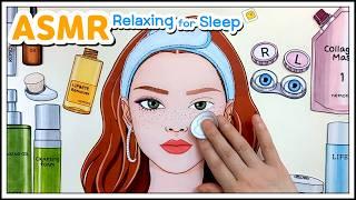 [paperdiy] Relaxing ASMR Cleansing & Skincare for Sleep  잠이 솔솔오는 편안한 클렌징과 피부관리 No music 종이놀이