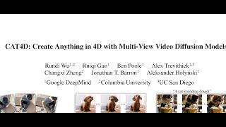 [QA] CAT4D: Create Anything in 4D with Multi-View Video Diffusion Models