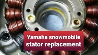 Stator replacement on Yamaha snowmobile 4 stroke Genesis VK professional.