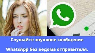 Слушайте аудио в WhatsApp без ведома отправителя