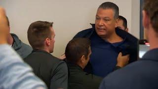 Sen. Alex Padilla was removed from a news conference with DHS Secretary Noem