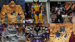 New Spider-Man, Wolverine, Batman Clayface, TMNT, Street Sharks figures Mondo on display