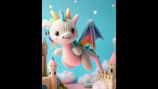 Amigurumi Dragon - AI animation - animated crochet #crochet #amigurumi #fantasyamigurumi