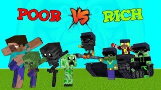 POOR VS RICH MONSTERS  | TEMPLE RUN CHALLENGE -Minecraft Animation