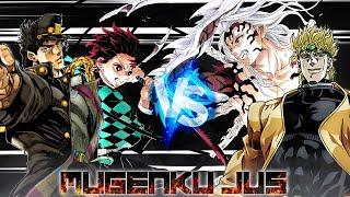 Jotaro P6 & Tanjiro HK vs Dio Brando & Muzan [Protagonist vs Antagonist] ANIME MUGEN JUS