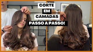 Corte de cabelo em camada mais fácil do mundo!