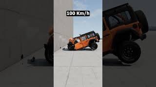 Jeep Wrangler Overland Crash Test - BeamNG.Drive #shorts