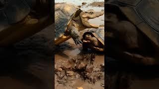 Crocodile vs Giant Tortoise Savage Encounter in the Mud Basin