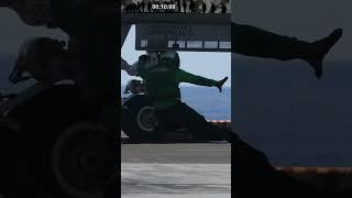 Flight deck crew on an aircraft carrier