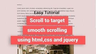 Scroll to target smooth scrolling using HTML, CSS & JQUERY | Smooth Scroll On Click