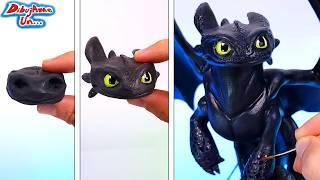 HOW TO SCULPT YOUR DRAGON || how to make Toothless Clay Sculpture from How to Train Your Dragon