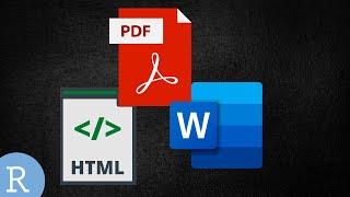 How to Export R-Code To HTML, PDF, or Word