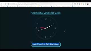 JavaScript Clock(HTML, CSS and Vanilla JavaScript) by Musobek Madrimov