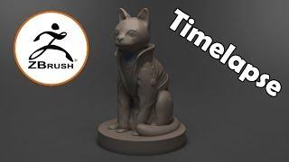 Zbrush Sculpt Timelapse Of a Cat Miniature