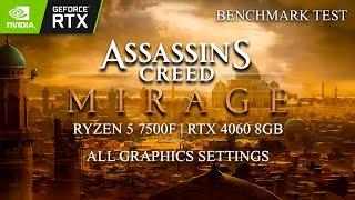 Assassin's Creed Mirage 1080p Benchmark Test - Gigabyte RTX 4060 8GB