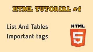 Table & List tages in html - html tut #4 || TechCryptCode