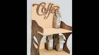 Coffee Bags 4 Tier Floor Merchandise Display Stand Collapsible Shelving Unit