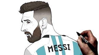 How To Draw Lionel Messi | Step By Step | Football : Soccer