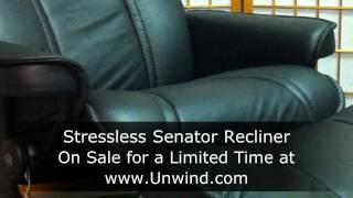 Stressless Senator Recliner in Black Paloma