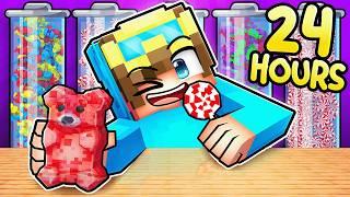 Sneaking OVERNIGHT in a CANDY SHOP in Minecraft!