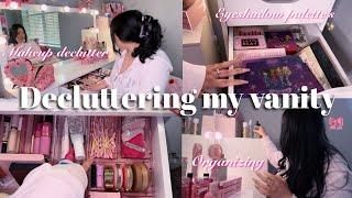 ORGANIZE & DECLUTTER MY VANITY  | getting rid of my makeup *satisfying*