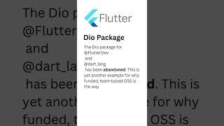 Flutter Dio Package has been officially Discontinued #dio #flutter