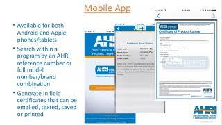AHRI Directory of Certified Product Performance - Best Practices