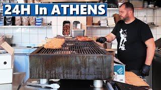 24 Stunden GRIECHISCHES ESSEN in ATHEN – Bestes Souvlaki und fantastische Gyros!