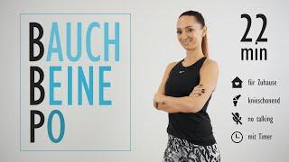 BAUCH BEINE PO TRAINING für Zuhause ohne Springen knieschonend | Katja Seifried