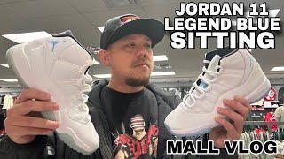 Air Jordan 11 Legend Blue 2024 Sitting with Black Cement 3’s! Sneaker Shopping Mall Vlog ##Snkrs