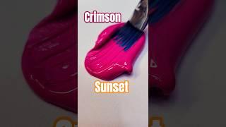 How to paint a Simple crimson sunset  #shortsart #howtopaint