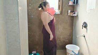 Desi Bhabhi Bathing Vlogs  #bathing