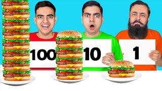 1 10 100 LAYERS FOOD CHALLENGE  | Don’t Choose the Wrong Number 