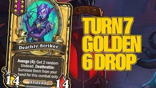 Turn 7 Golden Deathly Striker Forces Our Build | Dogdog Hearthstone Battlegrounds