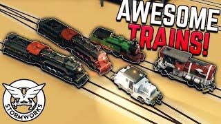 Incredibly Detailed STEAM LOCOMOTIVES & More! - 5 Workshop Creations - Stormworks Build and Rescue