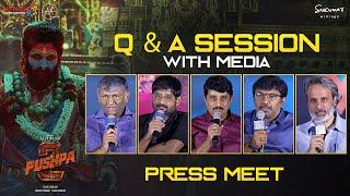 Q&A Session With Media | Pushpa 2 The Rule Grand Press Meet | Allu Arjun | Sukumar | Rashmika | DSP