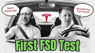 Andy Test Drives a Tesla for the FIRST Time with FSD 12.5.1.5