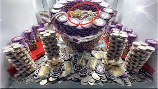 Massive Tower filled with mystery bag fell over High Limit Coin PUSHER