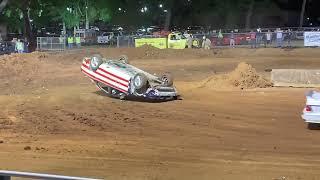 Junk Car Jump & Run at the country fair demolition derby race