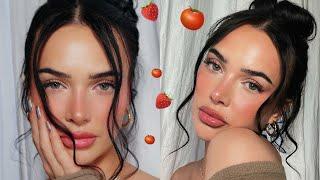 tomato girl makeup + a messy bun...grwm