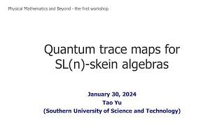 [PMB 1st Workshop] Quantum trace maps for SL(n)-skein algebras - T. Yu