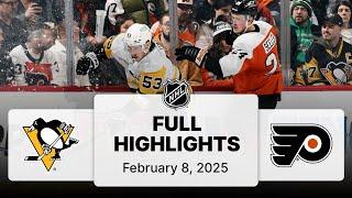 NHL Highlights | Penguins vs. Flyers | February 08, 2025